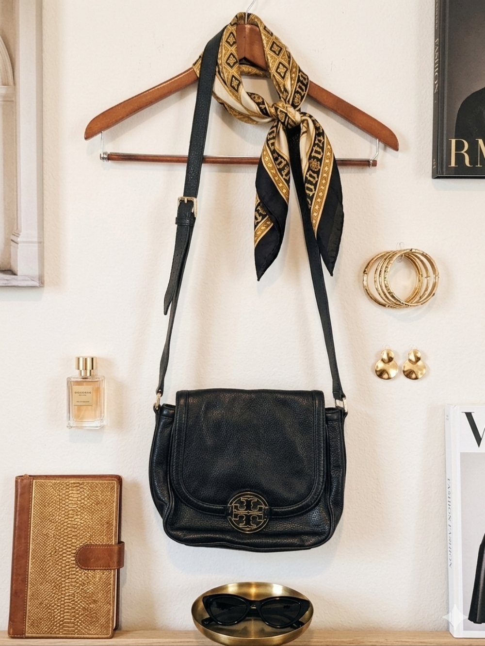 Tory Burch Black Leather Amanda Crossbody Bag